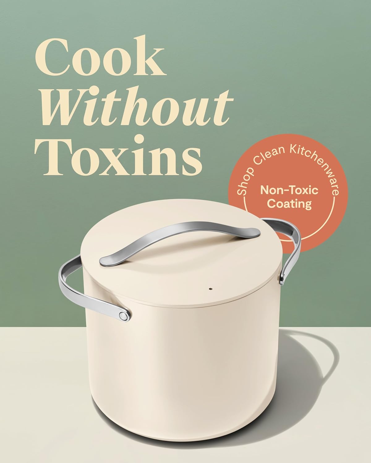 Caraway Stock Pot - 12 Qt Ceramic Coated With Lid - Free From Forever Chemicals - Large for Bigger Batches - Navy