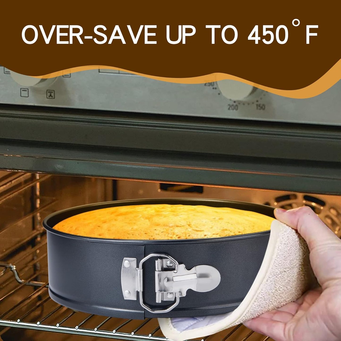 Springform Pan Set of 4, 4/7/9/10inch Cake Pan, Non-Stick Leak-Proof with Removable Bottom, Cheesecake Pan for Baking, Black