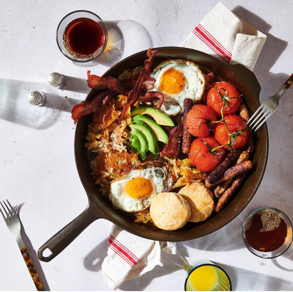 Field Company 13-Inch Cast Iron Skillet – No.12, Lightweight & Smooth, Nonstick, Preseasoned with Organic Oil – Made in USA, Non-Toxic – Best for Pan Pizza or Deep Frying, Large Size, Vintage Design