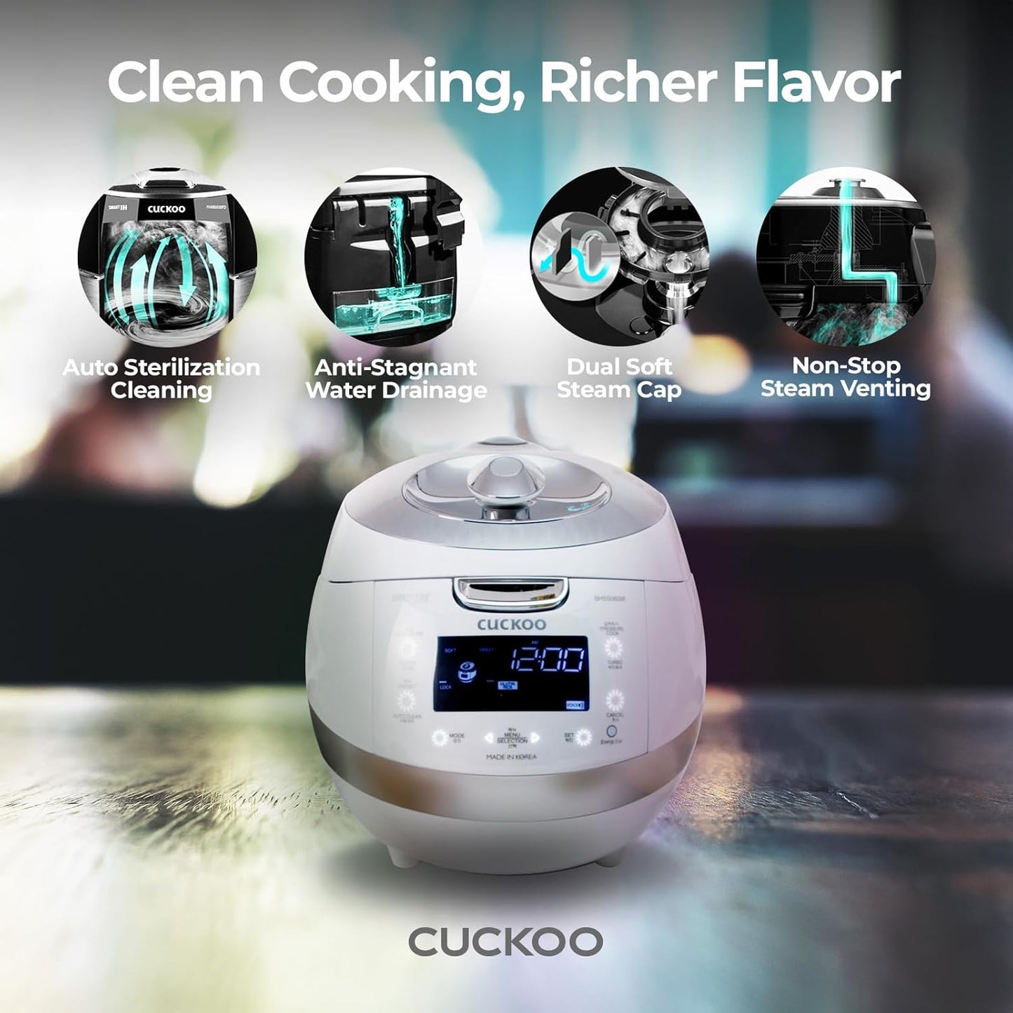 CUCKOO CRP-BHSS0609F 6-Cup (Uncooked) / 12-Cup (Cooked) Induction Heating Pressure Rice Cooker with Nonstick Inner Pot, 16 Menu Modes, Fuzzy Logic Tech, 3 Voice Guide, Auto Clean (White)
