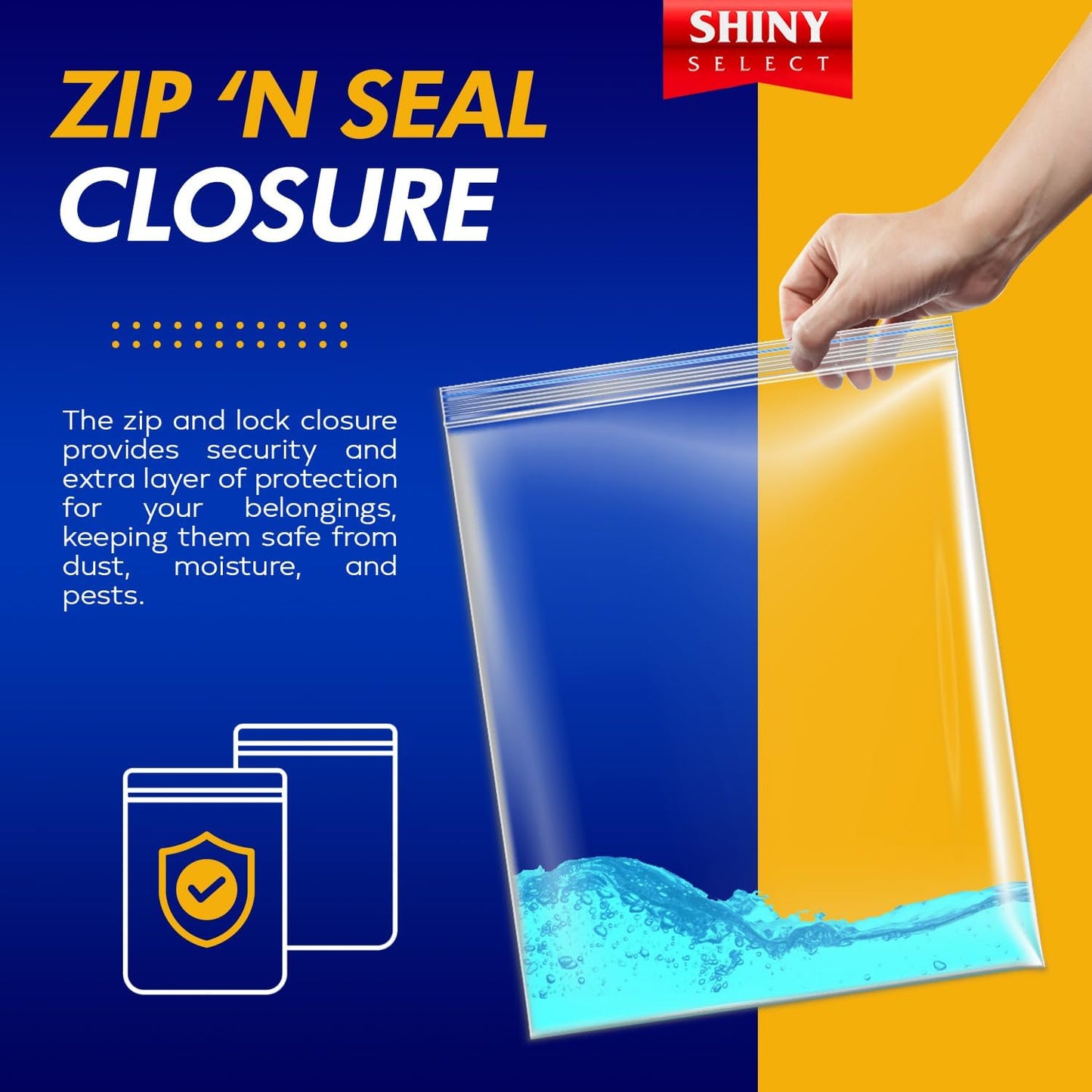 [100 Count] Mega Pack of XLarge Bags Jumbo 3.5 GALLON BIG Size Clear Thick Freezer Food Storage Bags for Toys, Arts, Crafts, Moving, Clothing & Closet Organization (packaging may vary)