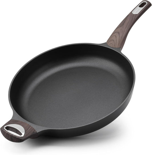 SENSARTE Nonstick Frying Pan Skillet 12.5Inch Large Non Stick Omelette Pans with Ergonomic Handle, Healthy Kitchen Cooking Chef's Pan, Free of Intentionally Added PFOA, Induction Compatible, Black