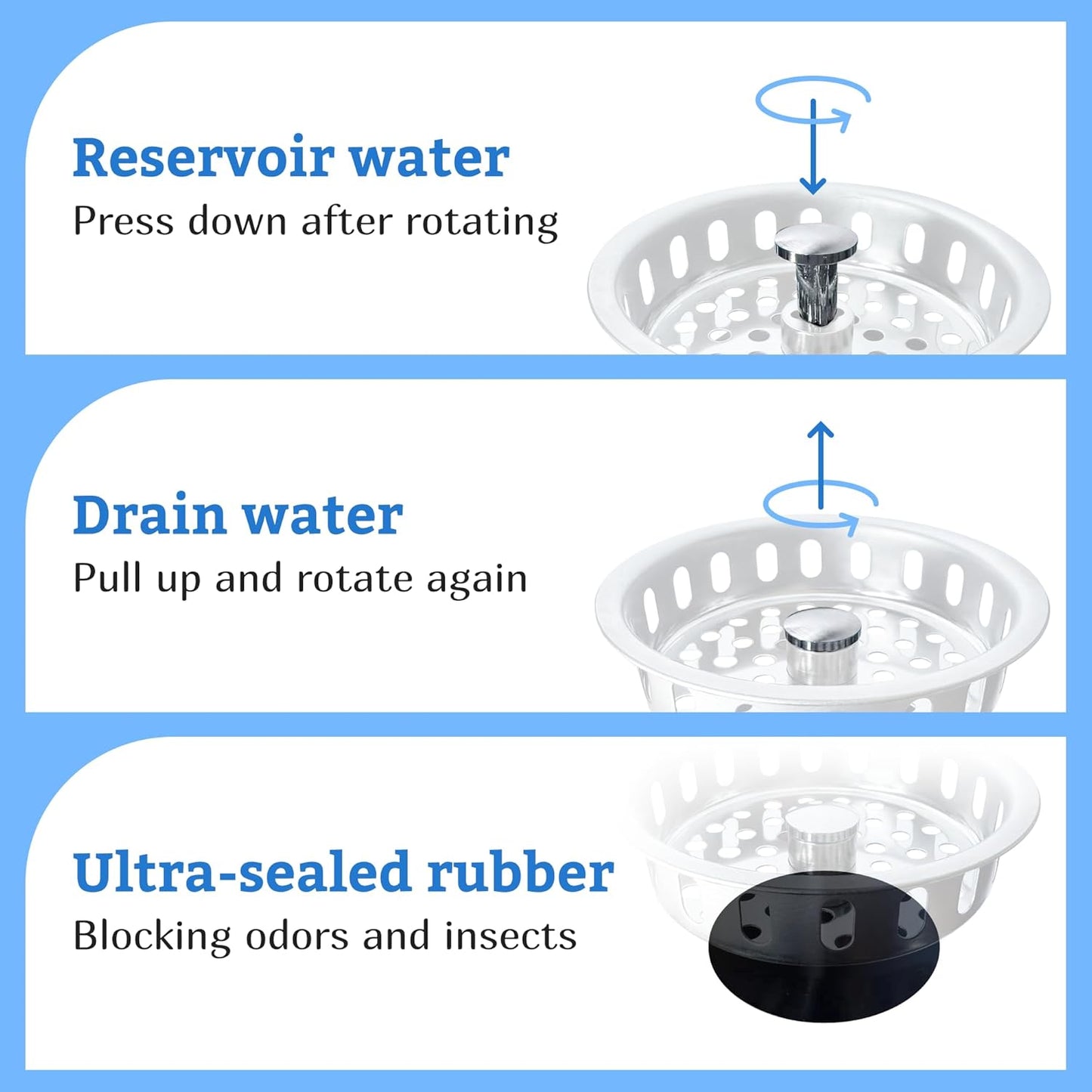 Metal World BS10101BN Post Style Sink Strainer, 3-1/2" Metal Kitchen Strainer, Cast Brass Body Basket Strainer, Strainer with Stainless Steel Basket, Brushed Nickel Finish 1 Pack