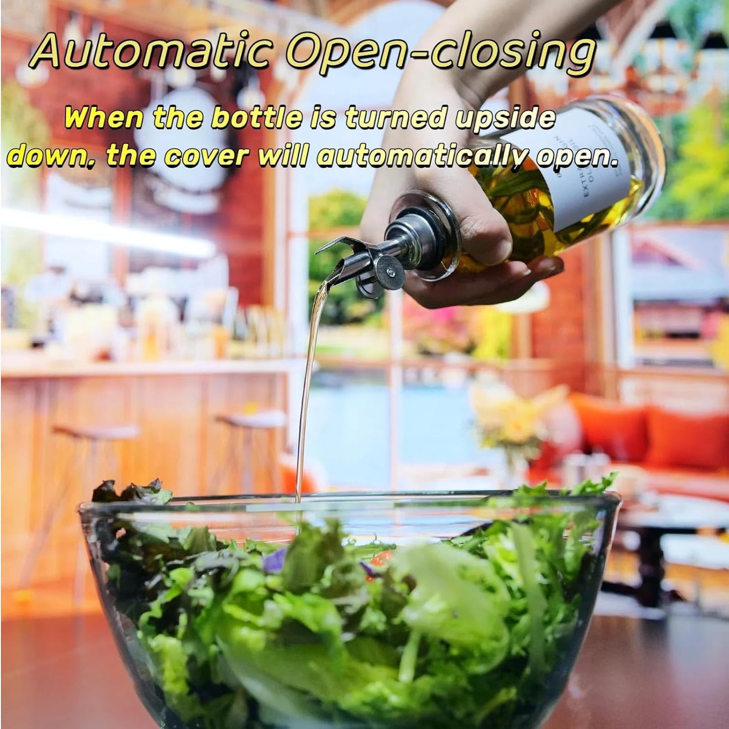 Olive Oil Dispenser Spout, Weighted Liquor Pour Spout, Syrup Dispenser Spout, Stainless Steel Automatic Pour Spouts for Liquor Bottles, Oil Bottles, Vinegar, Syrup and Alcohol 8 Pack Sliver