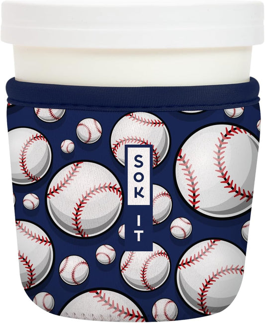 Sok It IceCreamSok Insulated Neoprene Cover (Baseball, Tapered Ice Cream Pints)