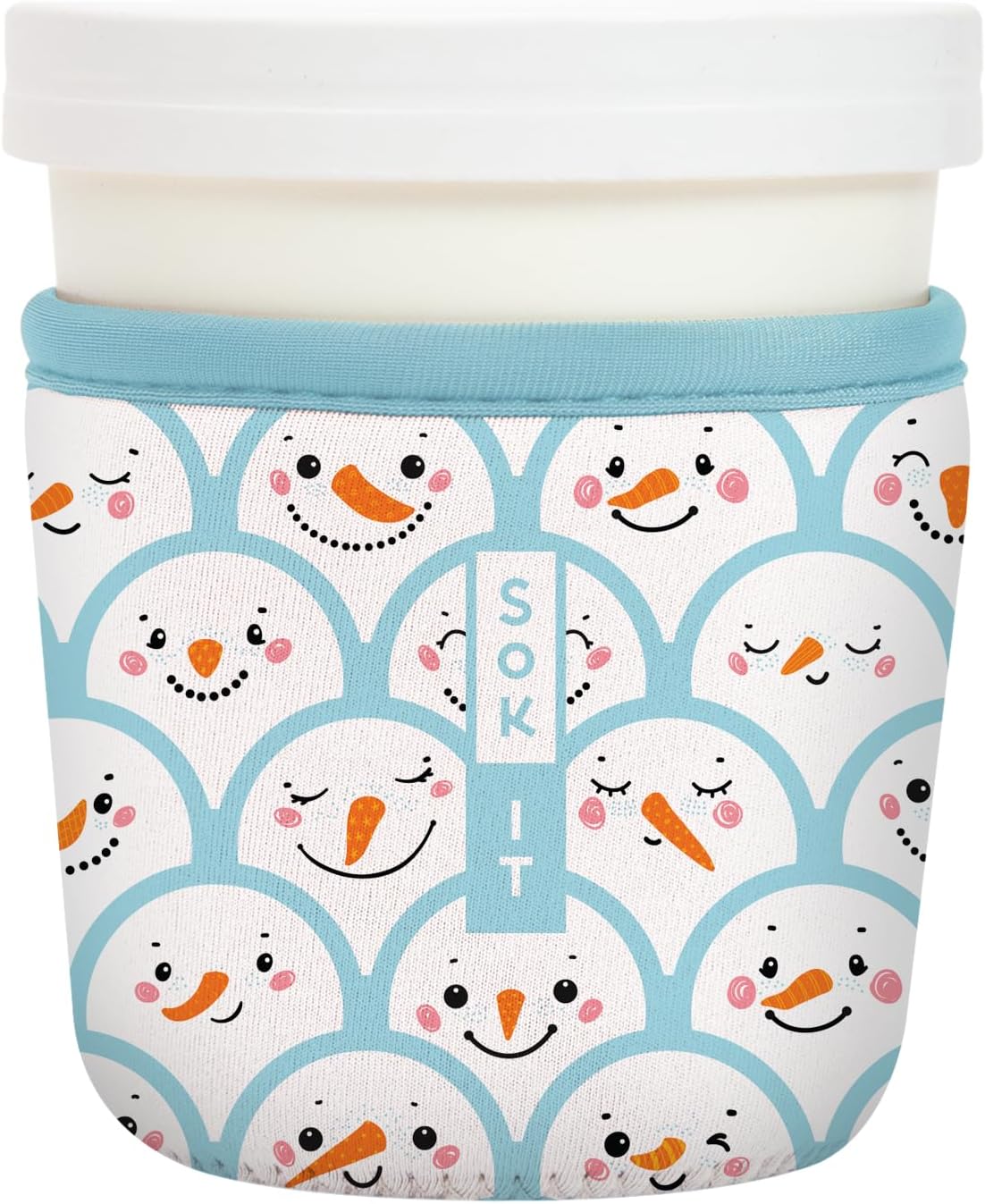 Sok It IceCreamSok Insulated Neoprene Cover (Snow Friends, Tapered Ice Cream Pints)