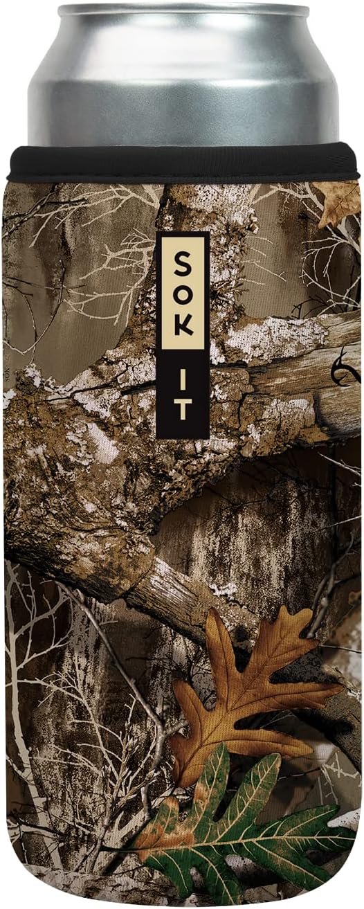 Sok It CanSok Sleeve for Beer & Soda Insulated Neoprene Cover (RealTree Edge Camouflage, 25oz Can Sleeve)