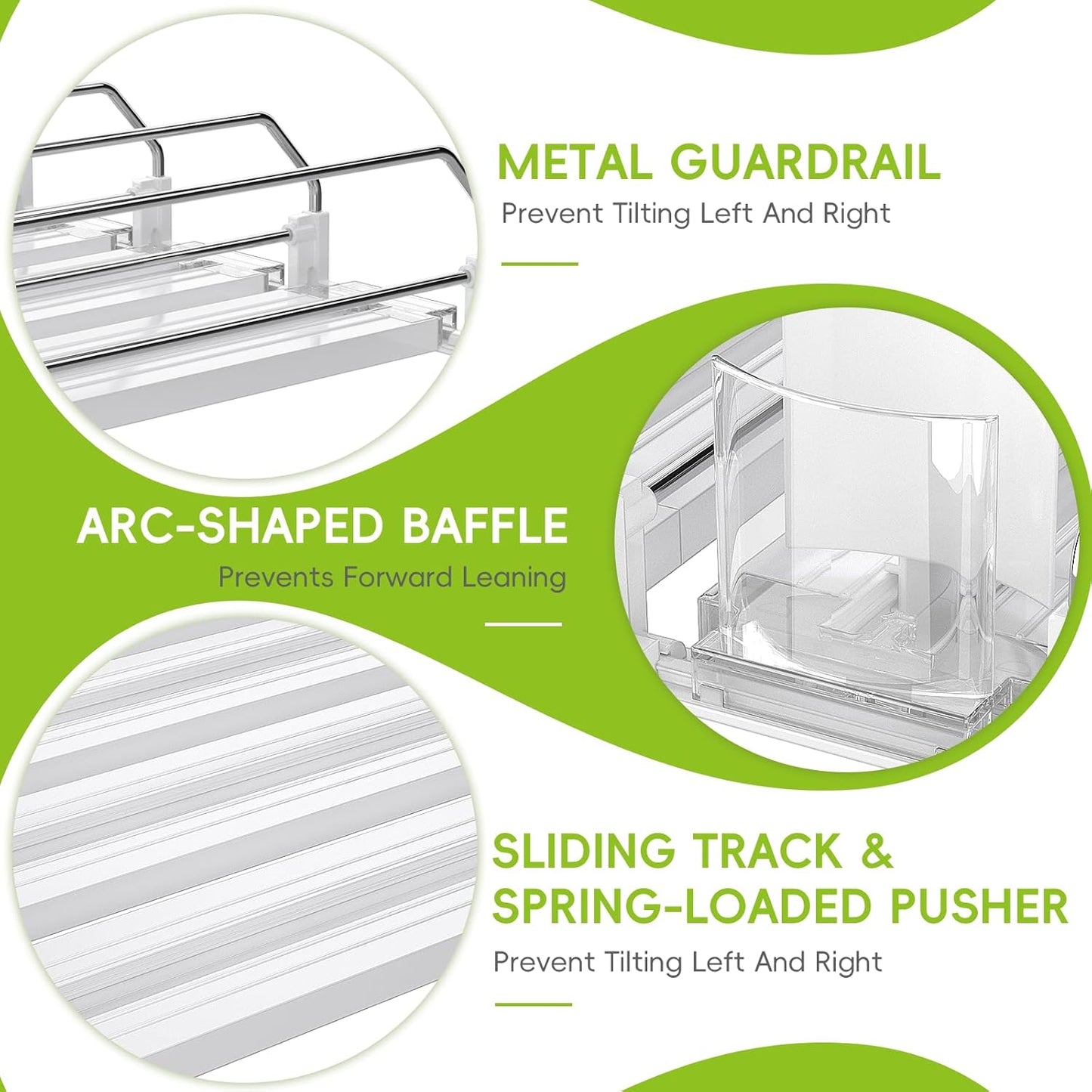 Soda Can Dispenser for Refrigerator,Self-Pushing Drink Organizer for Fridge, Width Adjustable Fridge Organization, Beer Pop Can Water Bottle Drink Dispenser for Fridge (15.1" D) White (5 Row, White)