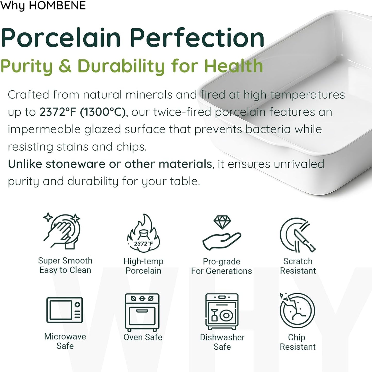 1.2 QT White Casserole Dish,Small Ceramic Baking Dish, Lasagna Pan for Oven, Bakeware for Baking, Kitchen Decor, Microwave Oven Safe, Dinner Party (5.9" x 10.2")