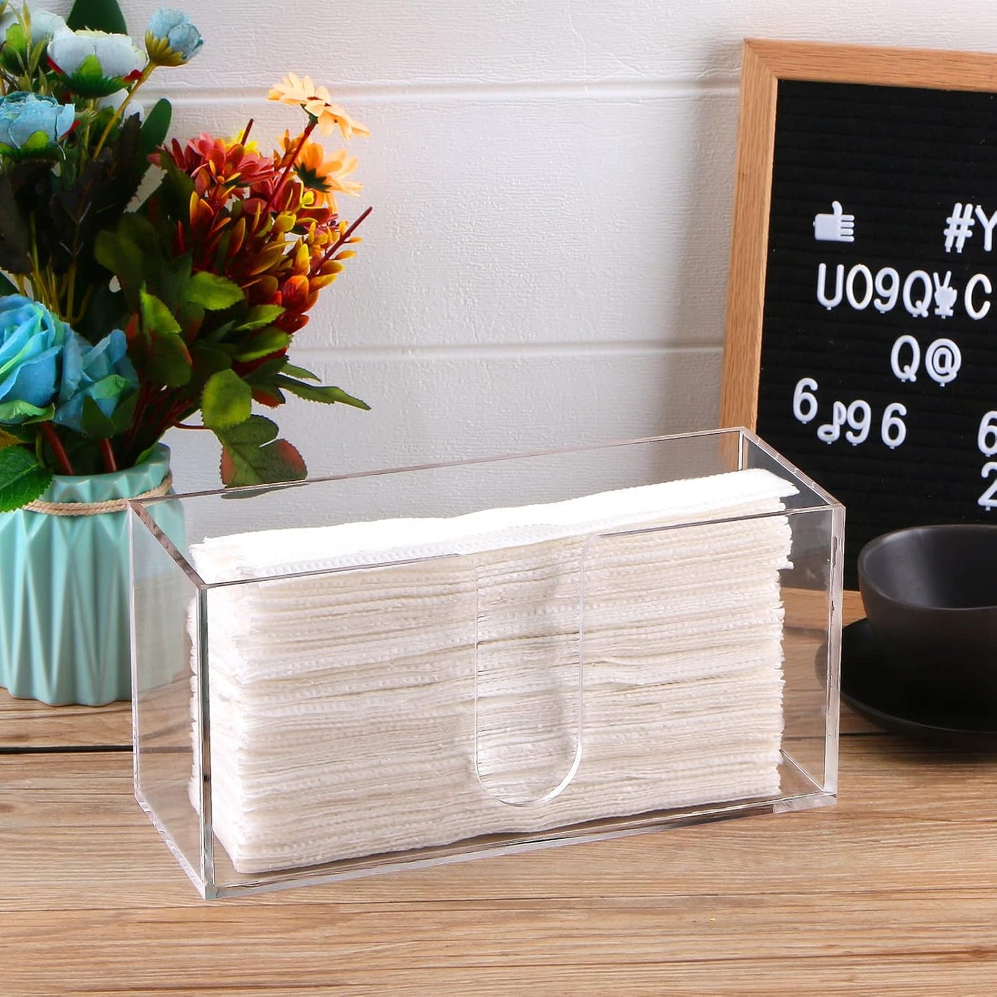 Acrylic Countertop Paper Towel Dispenser, Clear Trifold Napkin Holder, Suitable for Z-fold, C-fold or MultiFold Trifold Paper Towels for Bathroom and Kitchen