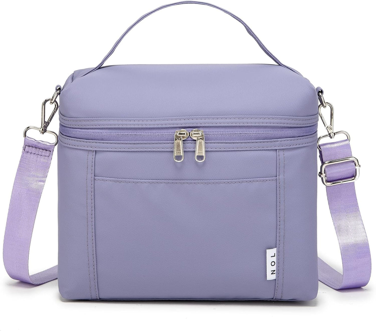 NOL Natural Organic Lifestyle Insulated Lunch Bags for Women Cooler Bag Lightweight Nylon Waterproof Lunch Box For Work (Light purple, Medium(normal))
