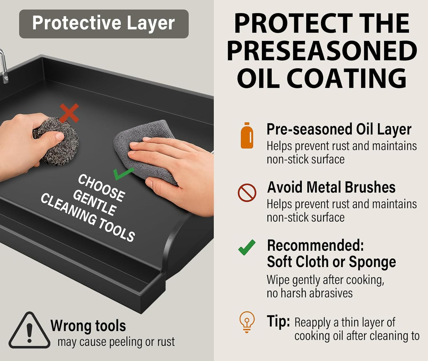 Uniflasy Nonstick Griddle for Gas Grill, Cast Iron Griddle for Outdoor Gas & Charcoal Grills, 25" x16" Nonstick Coating FlatTop Insert Cooking Pan for Weber Charbroil Camp Chef Grill