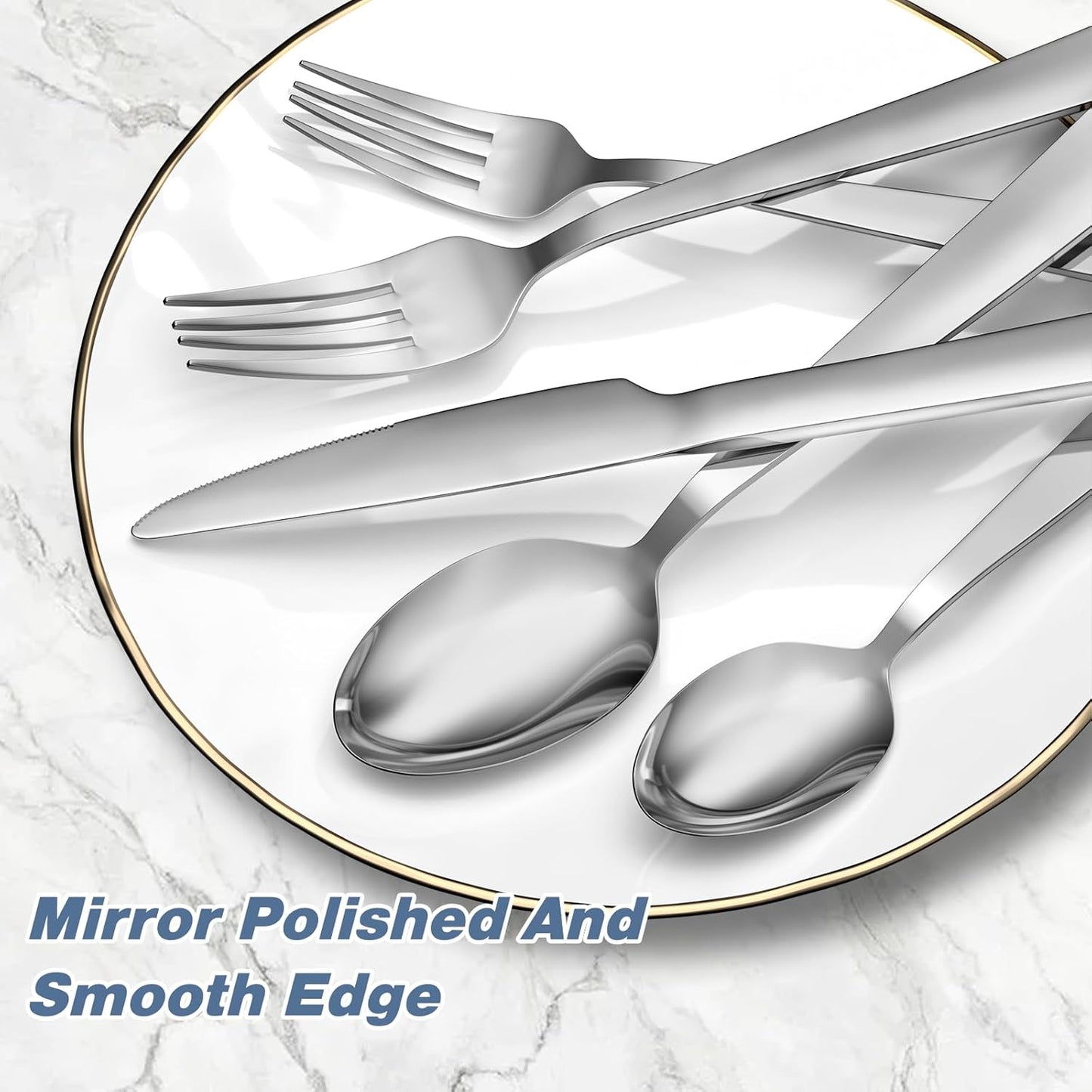 40 Piece Silverware Set For 8,Stainless Steel Flatware,Tableware Set Include Spoons/Forks/Knives,Yoehka Mirror Polished Cutlery/Utensil Set For Home Kitchen Restaurant Hotel,Dishwasher Safe