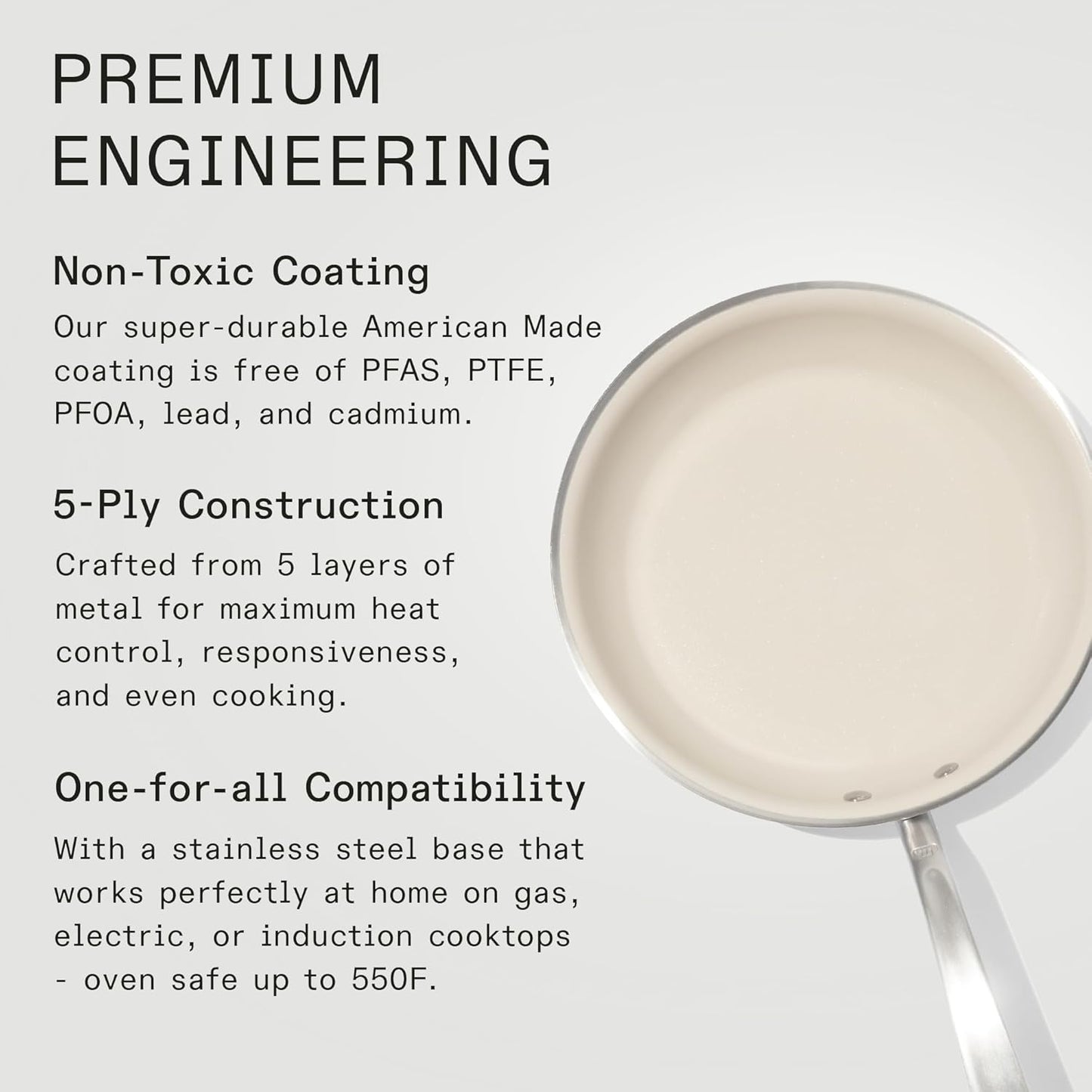 Made In Cookware - 10" Ceramic Non Stick Frying Pan (Stainless Handle) - 5-Ply Stainless Clad with Stay-Cool Handle - Professional Cookware