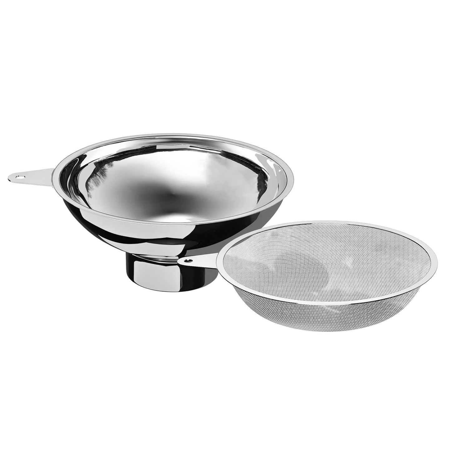 Canning Funnel with Stainless Steel Filter for Regular Mouth Mason Jars - Stainless Steel Funnel for Kitchen Filling, Canning Funnel (for use with Regular Mouth Mason Jars)