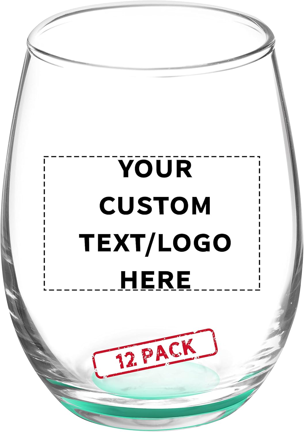 Custom Stemless Wine Glasses by ARC 5.5 oz. Set of 12, Personalized Bulk Pack - Perfect for Hotel, Bar, Restaurant or Lounge - Green