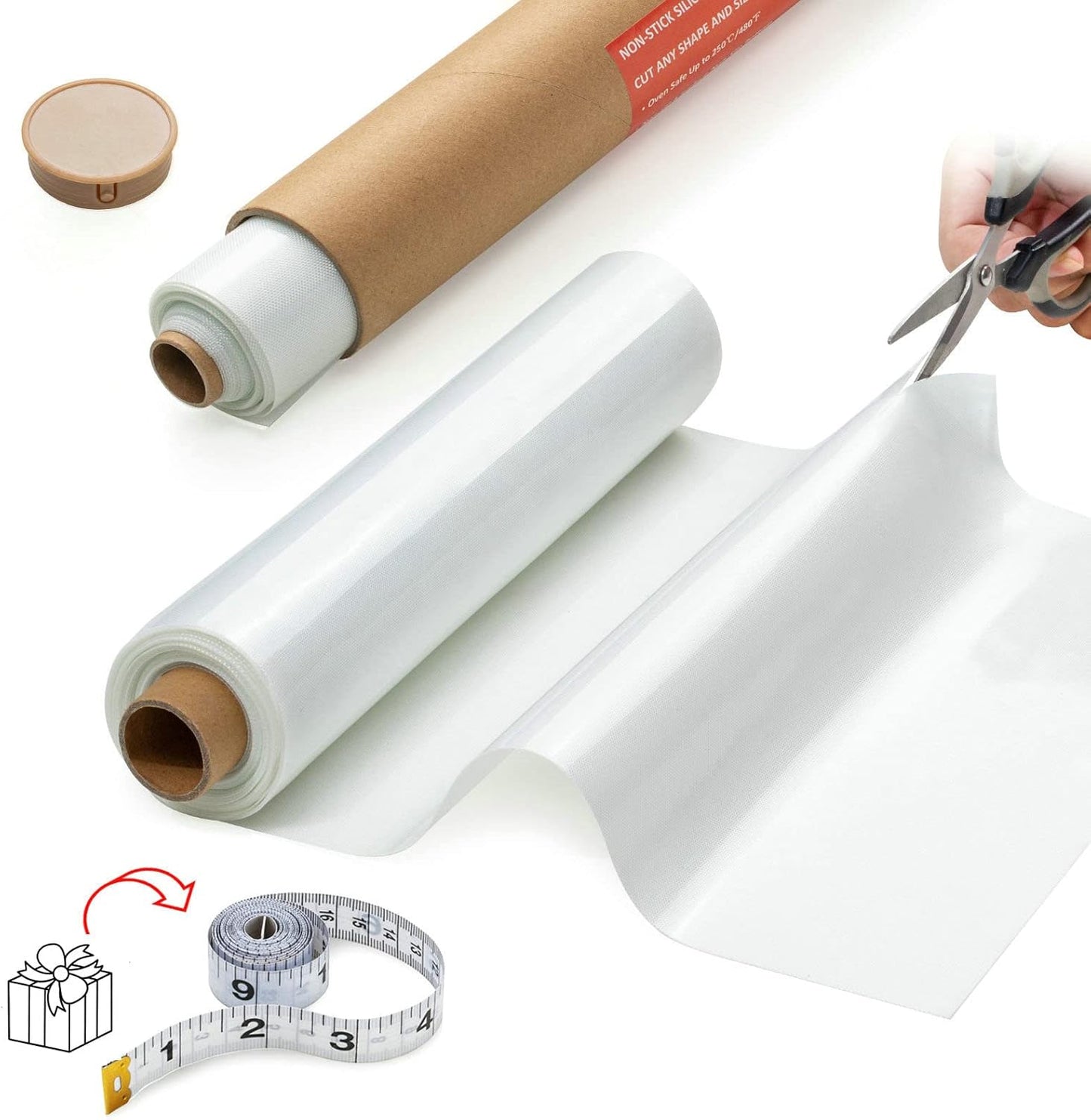 Silicone Baking Mat Roll -16IN x 10FT Non Stick Heat Resistant Food Grade Baking Mats, No Slip Reusable Freeze Dryer Mat,Pastry Mat,Countertop Protector Mat, Washable Oil-Proof Refrigerator Liners