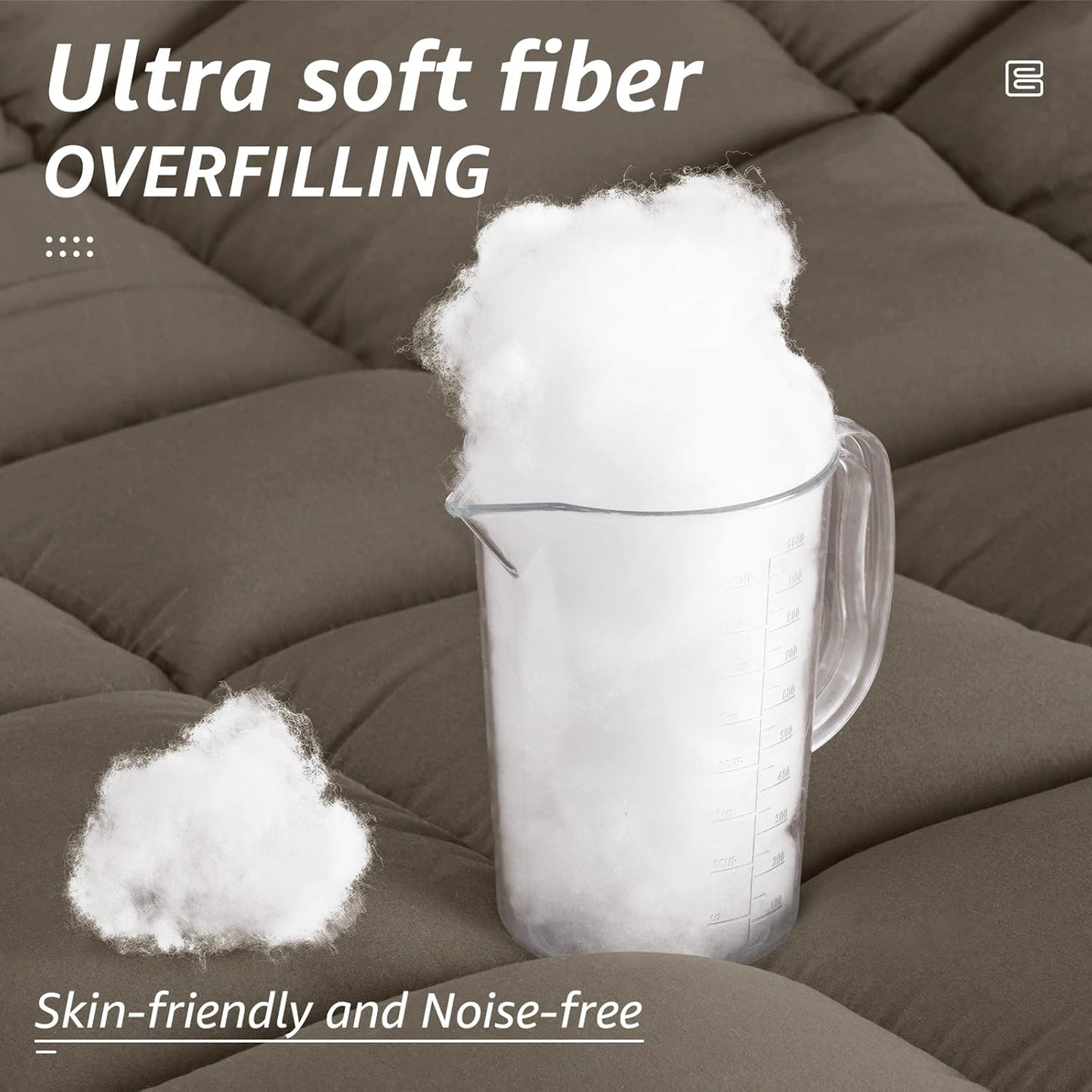 HYLEORY All Season Queen Size Bed Comforter - Cooling Down Alternative Quilted Duvet Insert with Corner Tabs - Winter Warm - Machine Washable - Taupe