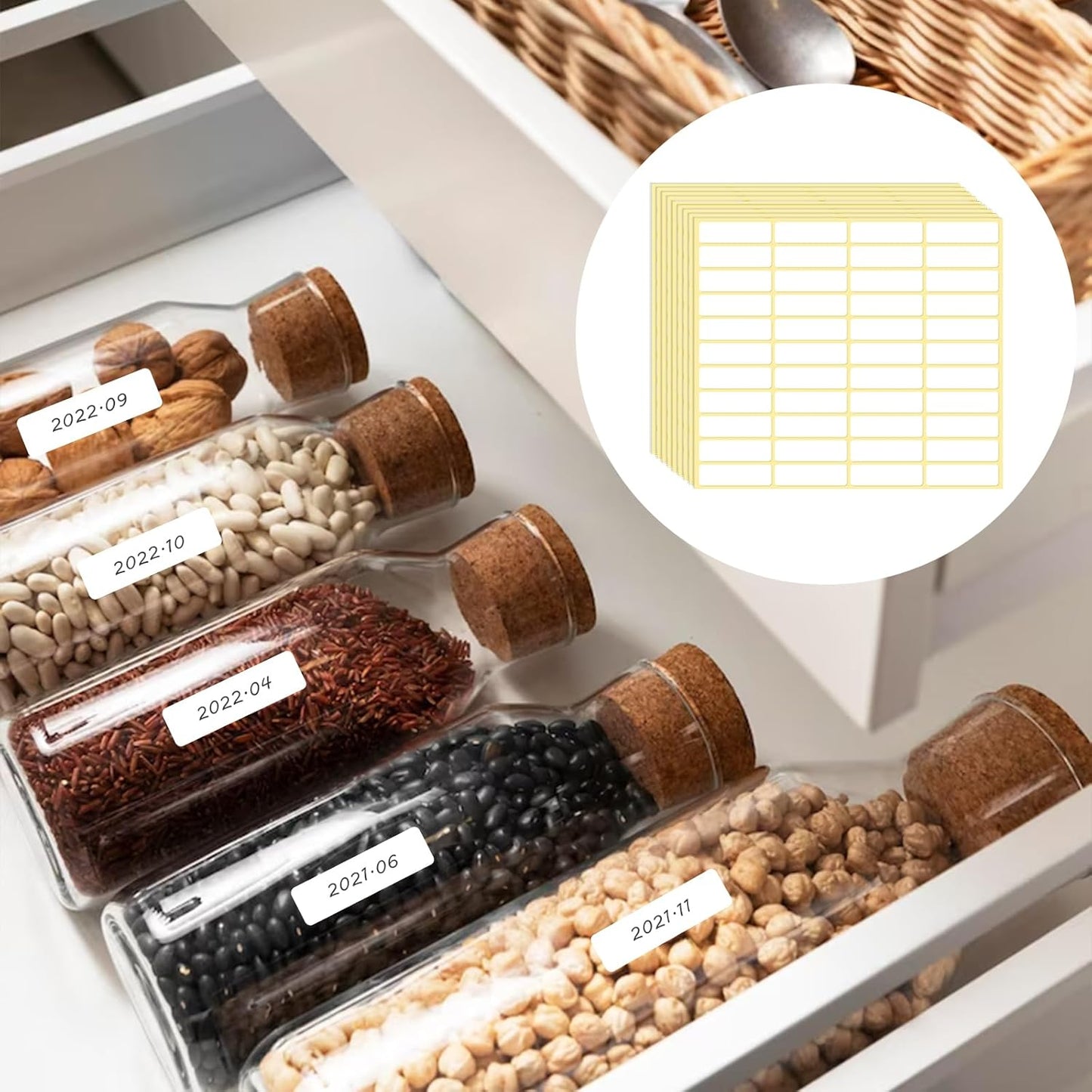 1980 Pcs Blank File Folder Labels 0.5x1.75 Inch Writable Name Tag Stickers White Name Filing Envelopes Label Stickers Small Address Labels for Office Document File Classification