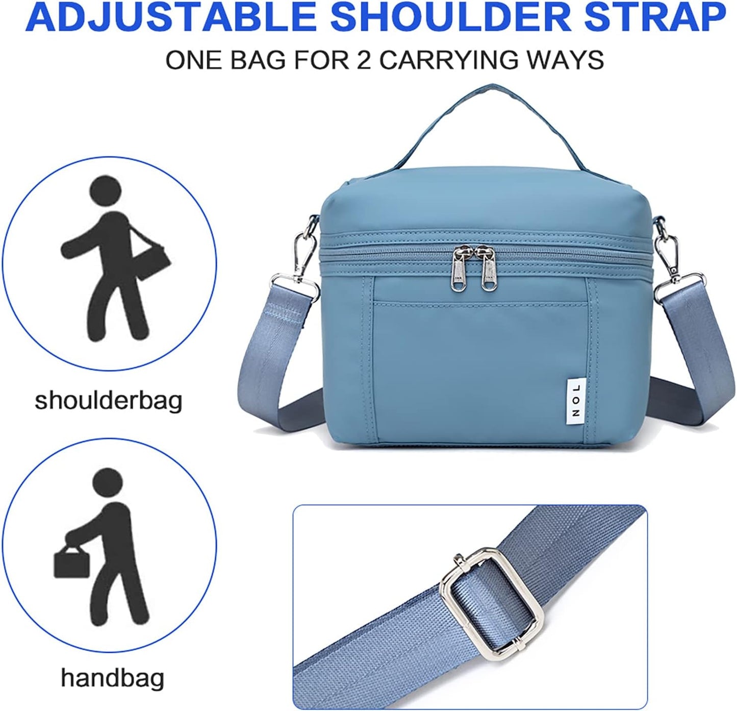 NOL Natural Organic Lifestyle Insulated Lunch Bags for Women Cooler Bag Lightweight Nylon Waterproof Lunch Box For Work