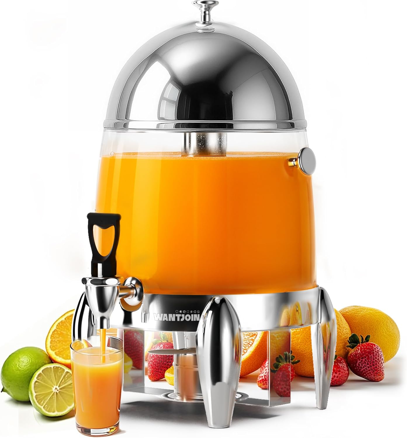 WantJoin Beverage Dispenser With Stand - 3.2 Gallon Drink Dispenser With Ice Core & Fuel Holder, Leakproof Spigot, Visible Container, Drink Dispenser For Cold & Hot Drink Parties Gathering Cafeteria