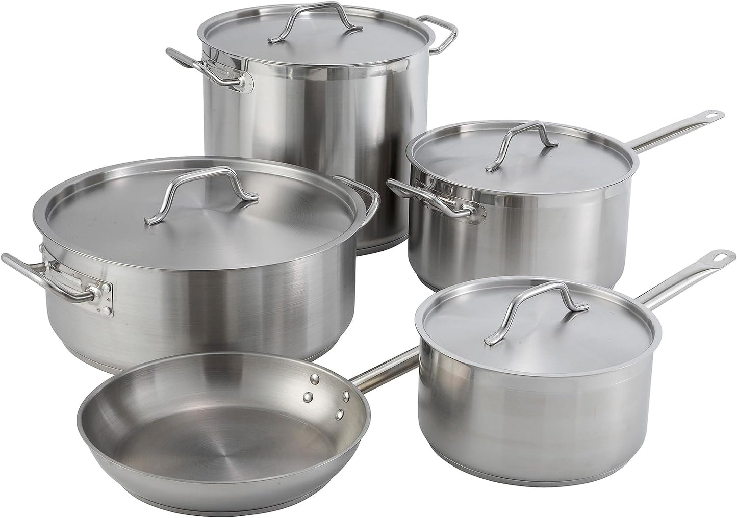 Winco Heavy-Duty Stainless Steel Sauce Pan with Cover, 6 Quart