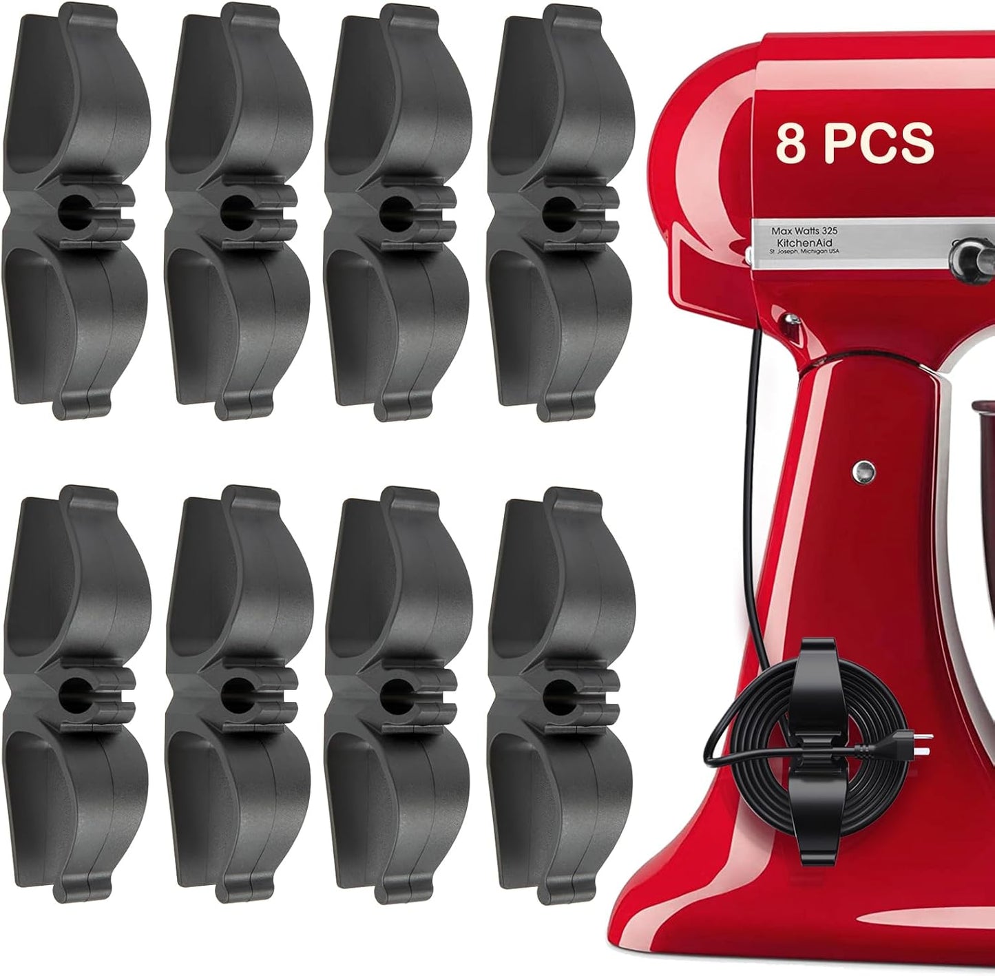 Upgraded kitchen appliance cord organizers Stick On Appliance Wire Organizer, Cord Organizer for Appliances Wire Wrapper for Kitchen Appliances Mixers, Coffee Maker, Pressure Cooker