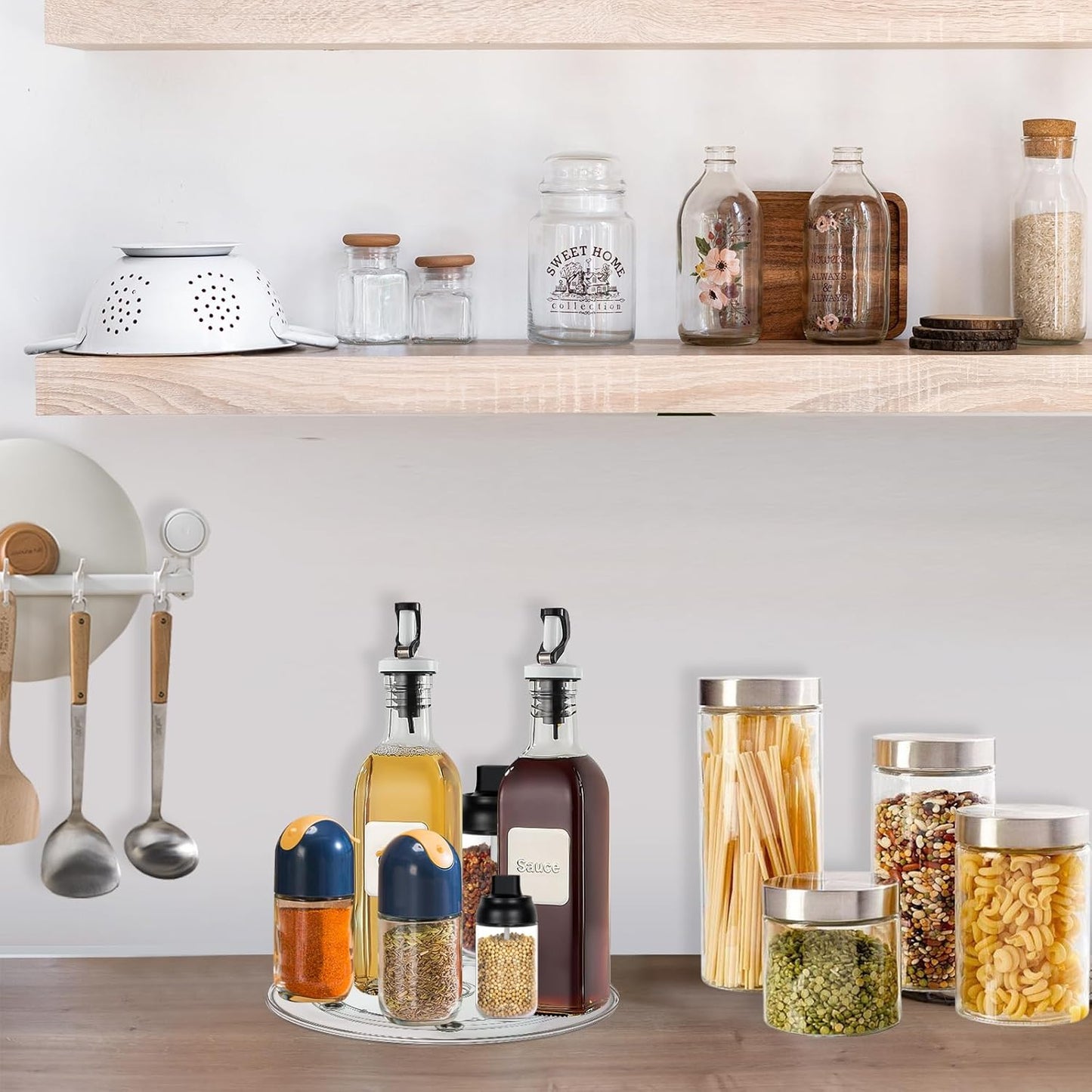 6Pack Small Lazy Susan 6 inch, Lazy Susan Turntable Organizer Acrylic Lazy Susan for Kitchen Spice Rack Table Cake Kitchen Pantry Decorating