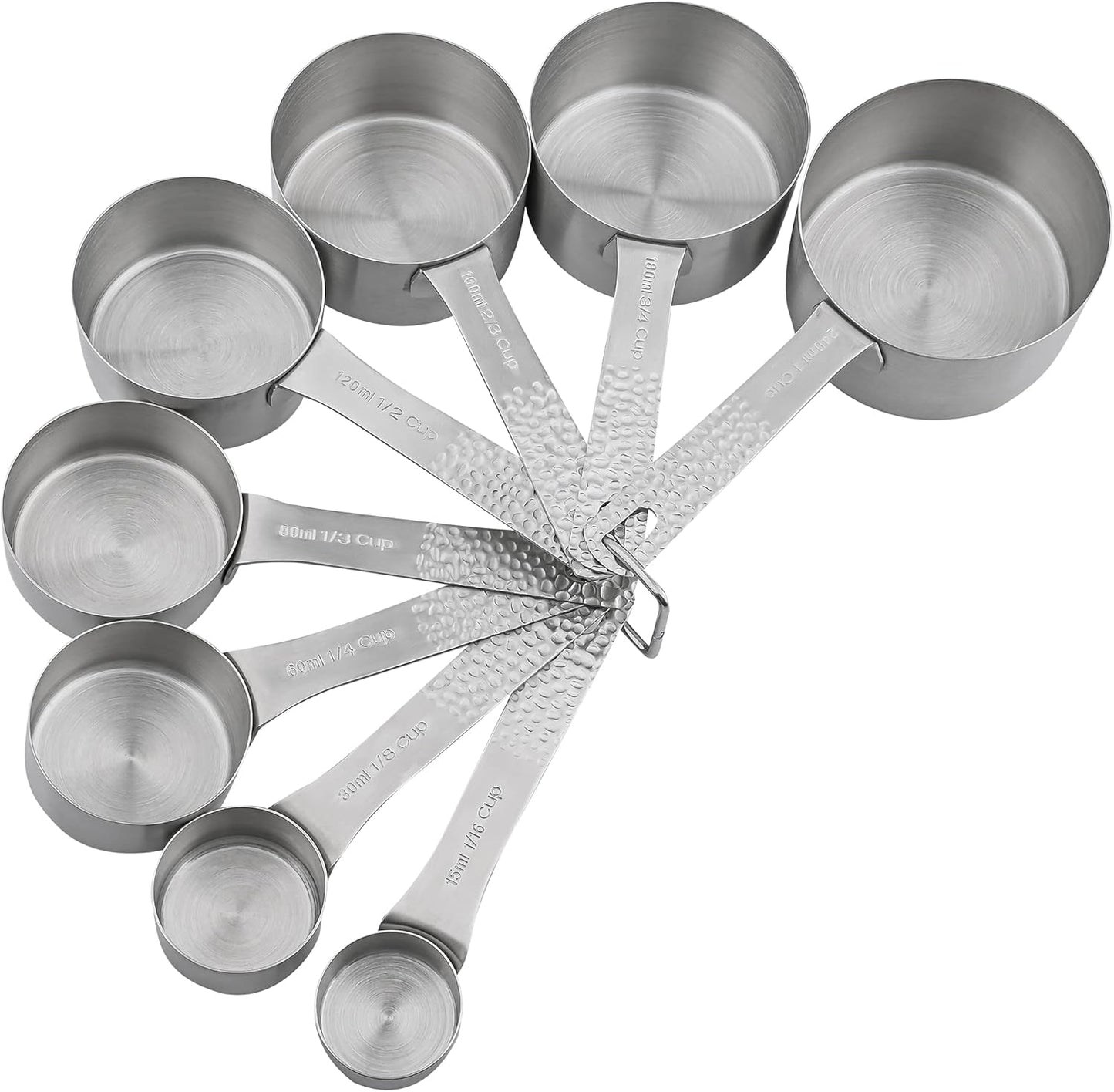 Measuring Cups and Spoons Set 19, Metric & US 18/8 Stainless Steel Measuring Cups and Spoons Set for Kitchen and Baking, Dry & Liquid Metal Measure Cup Spoon with Measure Equivalents