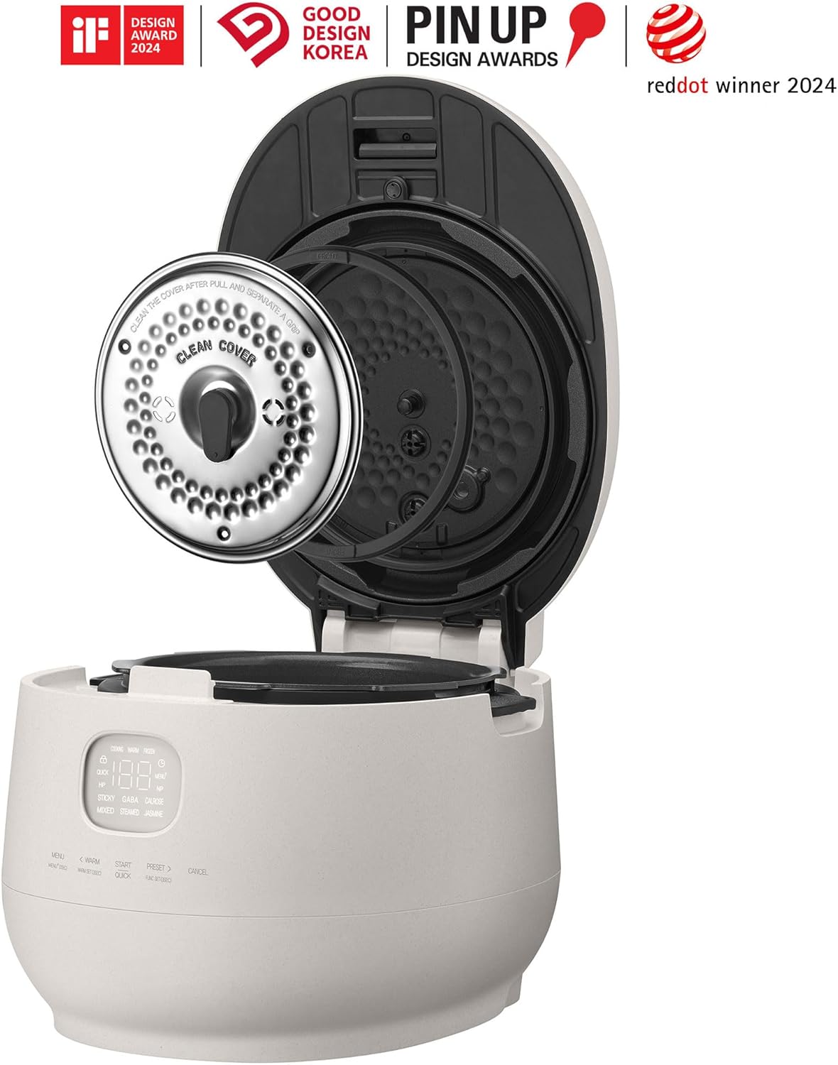 CRH-TWK0640WUS | IH Heating | Induction Heating Dual Pressure Rice Cooker | 6 Person, 1.5Quarts | 6 Cup (Uncooked) | Non-stick Coating | Stainless Cover | High/Non-Pressure | Easy Open Handle | Auto Steam Clean | Made in Korea