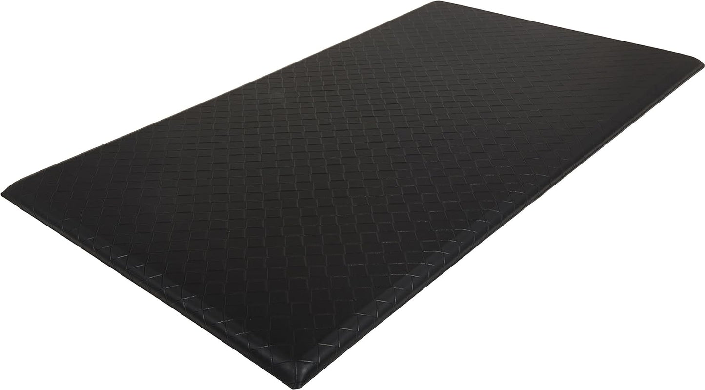 Amazon Basics Anti-Fatigue Standing Mat, Non-Slip, Comfort Mat for Home and Office, 20W x 36L x 0.6Th in, Geometric, Black, 5-Pack