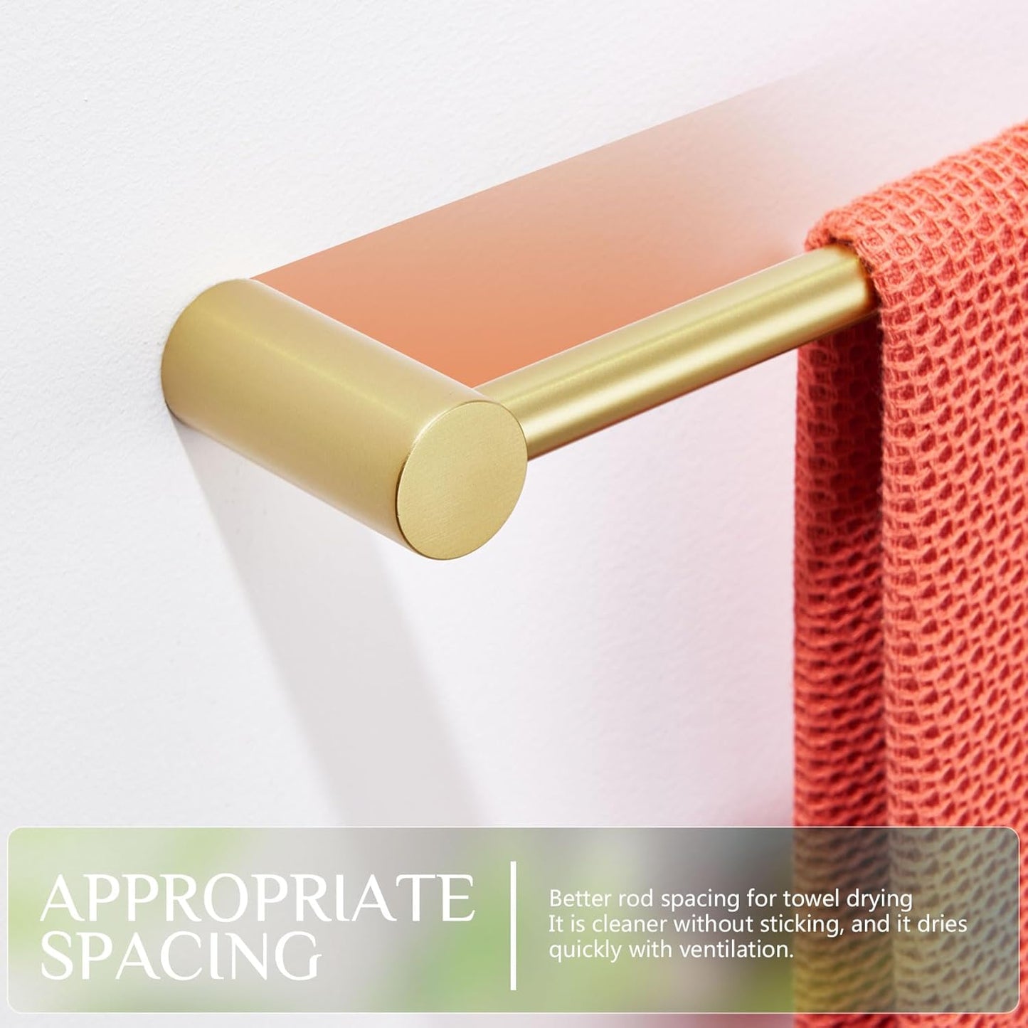 KOKOSIRI Towel Bar Brushed Gold 32-Inch Bath Towel Rack Holders Single Rail for Bathroom Wall Mounted Stainless Steel Bathroom Accessories, B4007BG-L32