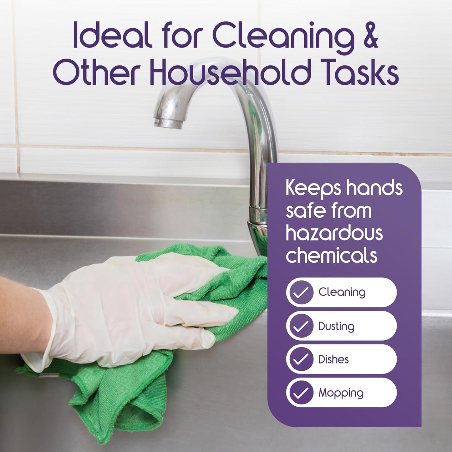 Inspire Stretch Vinyl Exam Gloves | THE ORIGINAL Quality Disposable Latex Free Medical Glove Cleaning Cooking Food Service Labs Healthcare and Household, Large 1000 Count