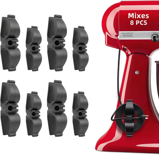 Cord Organizer for Appliances, Small&Large 8 Pack Upgraded Kitchen Appliance Cord Organizer Stick On Appliance Wire Wrapper for Appliances Mixers, Coffee Maker, Pressure Cooker