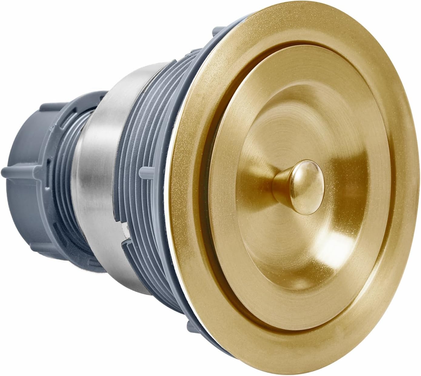 KONE 3-1/2 Inch Gold Sink Drain, Durable Stainless Steel Brass Kitchen Sink Drain Assembly Kit with Sink Strainer Waste Basket/Strainer Assembly/Sealing Lid for Standard Kitchen Sink