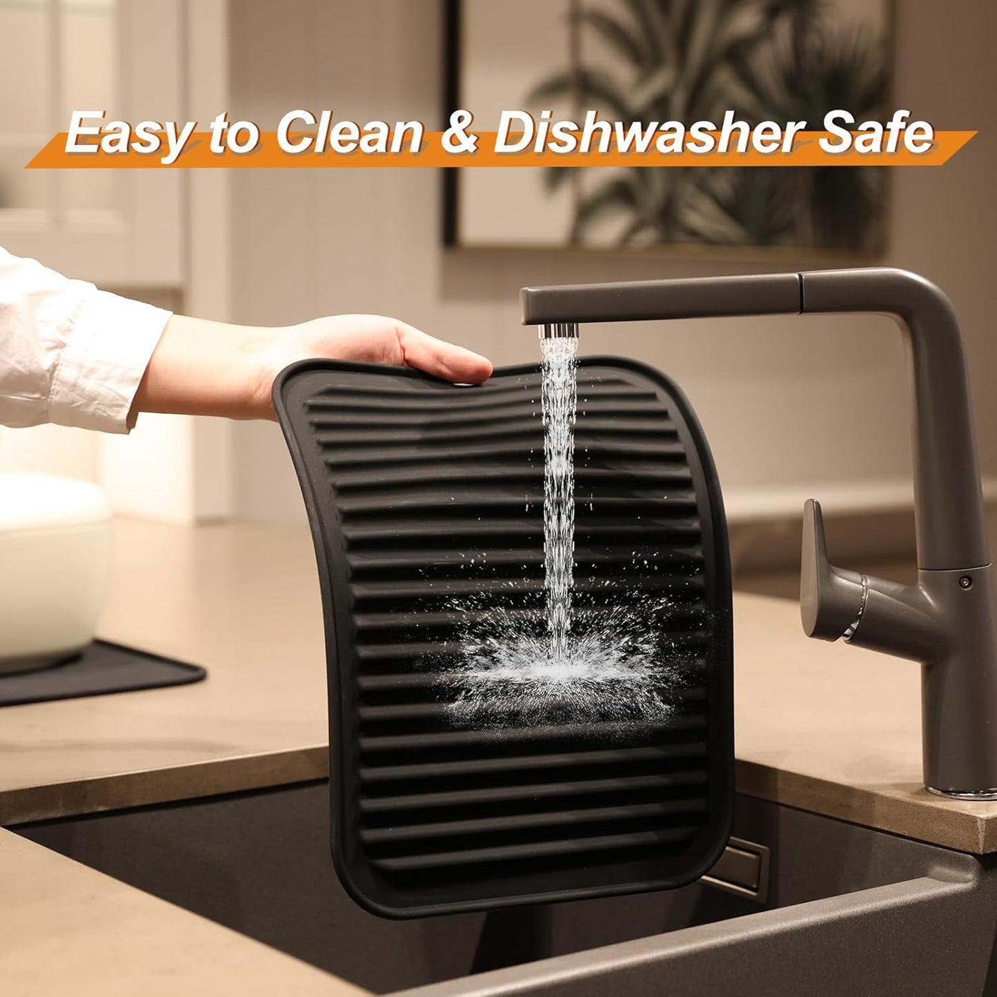 Joyhalo 4 Pack Silicone Trivets for Hot Pots and Pans,480℉ Heat Resistant Trivets for Hot Dishes,Hot Pads for Countertop,Kitchen Potholders,Black