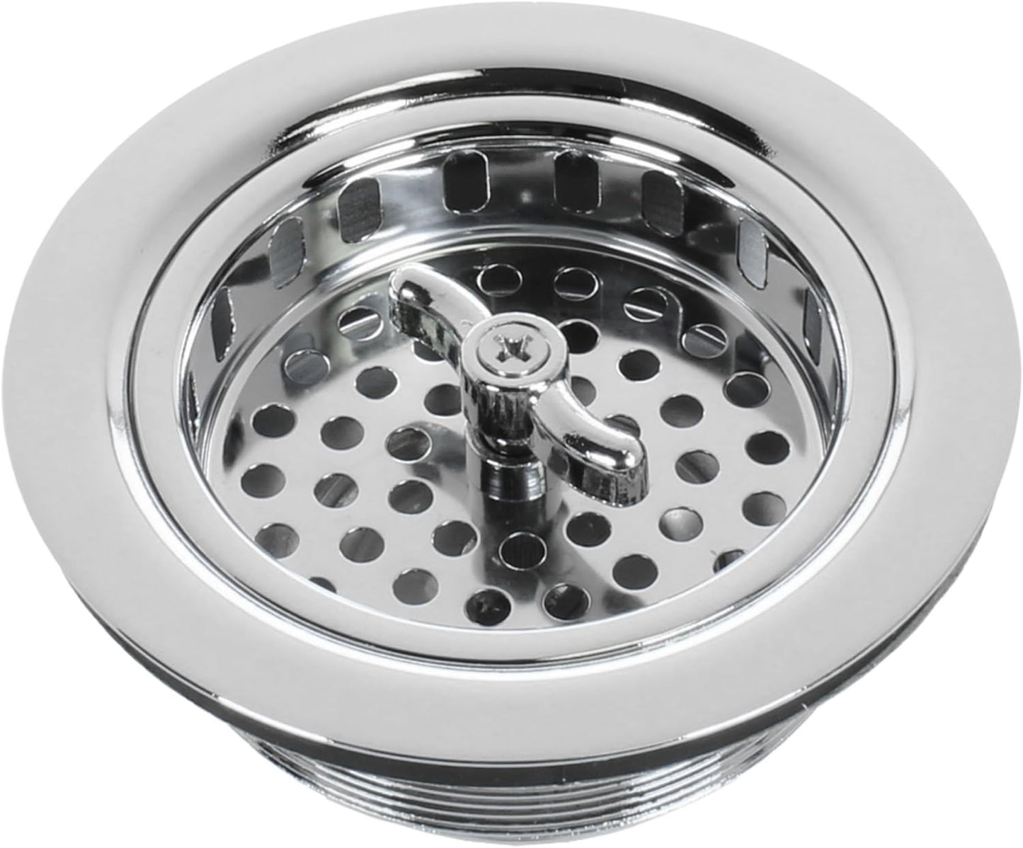 Mr. Scrappy 3.5" Sink Drain Assembly with Twist Lock Basket Strainer, Solid Brass, Polished Chrome