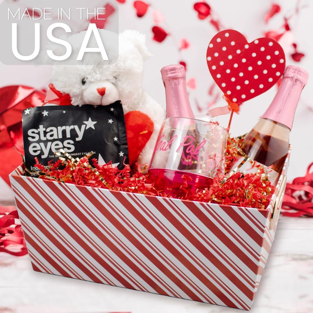 MagicWater Crinkle Cut Paper for Gift Baskets - 2LB - Red & Gold - Perfect for Shredded Paper Filler, Basket Filler, Gift Boxes, Bridesmaid Gifts, Halloween Stuffers & More – Ideal for All Occasions