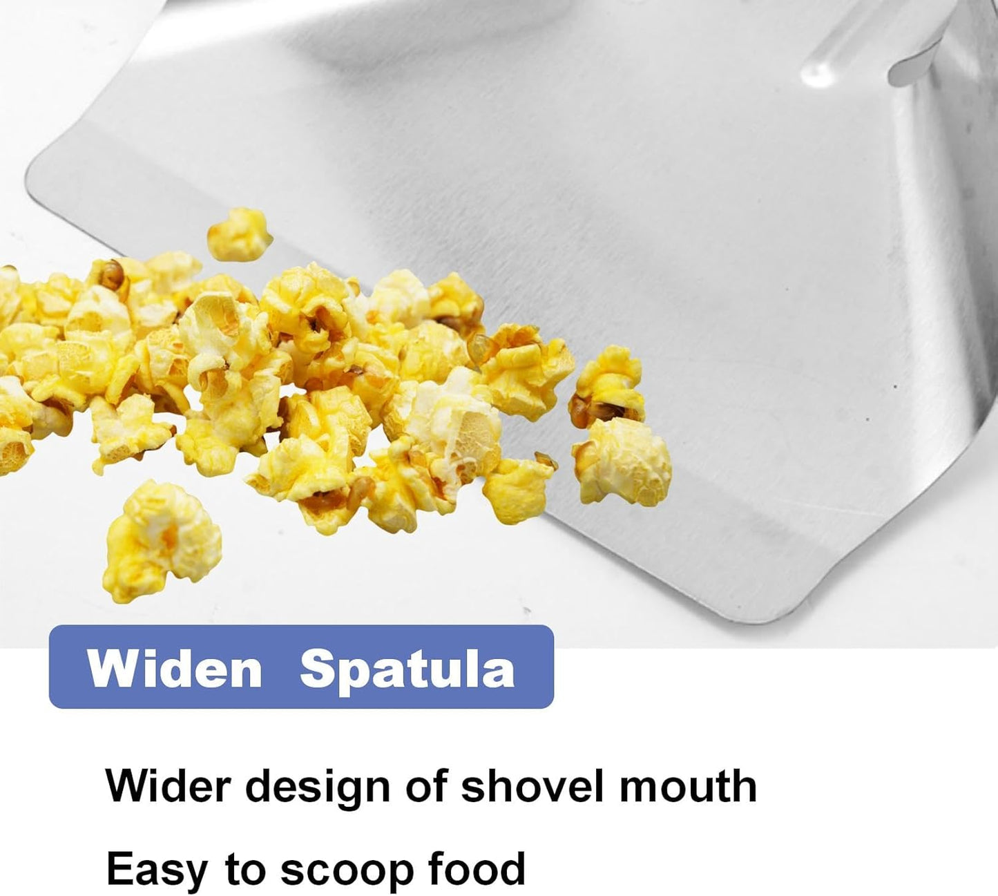 2-Pack Stainless Steel Popcorn Scoop Scooper - French Fry/Popcorn Quick-Fill Tool for Bagger Bags & Snack Machines (Desserts/Candy/Ice)