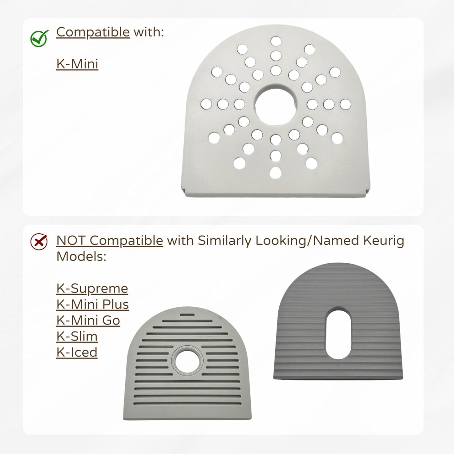 Drip Tray Mug/Cup Riser Made for the Keurig to Reduce Splashes - Riser Only (White, K-Mini 1.25 inches Tall)