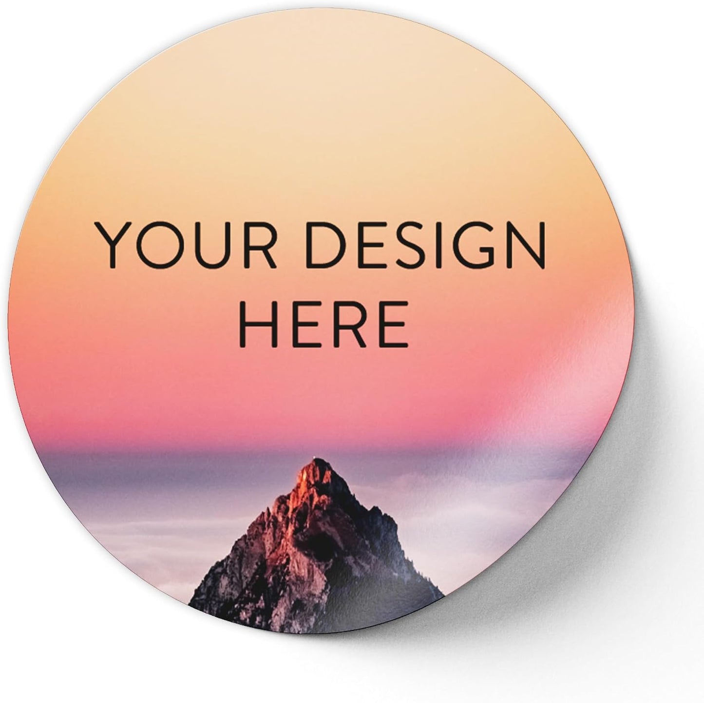 100 Custom Vinyl Stickers - Upload Your own Image, Text, Design, Logo - Personalized Logo Labels for Handmade, Packaging, Bottle, Jars, Candle, Brand Stickers (Mountain, 1x1)