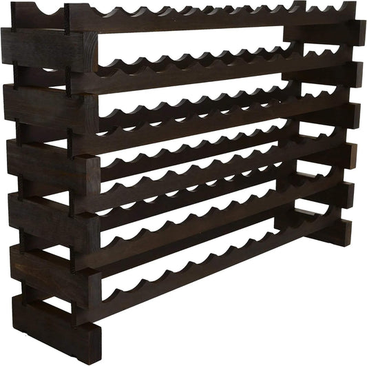 72 Bottle Wine Rack (12 Wide) Dark Stain