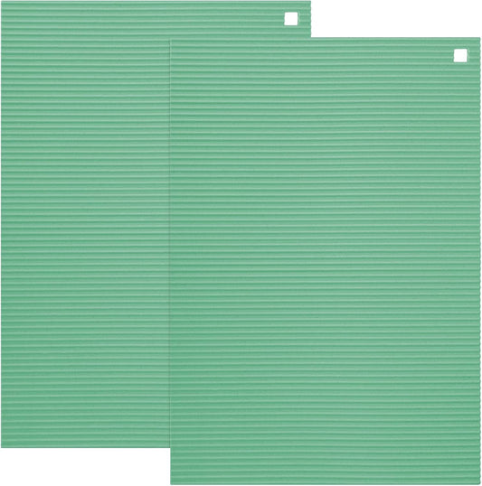 2 Pack 9.5"x14.2" Trivets for Hot Dishes, Hot Pads for Kitchen, Silicone Trivets for Hot Pots and Pans, Hot Plates to Protect Table, Heat Resistant Silicone Trivet Grey (Pea Green, 9.5"x14.2")