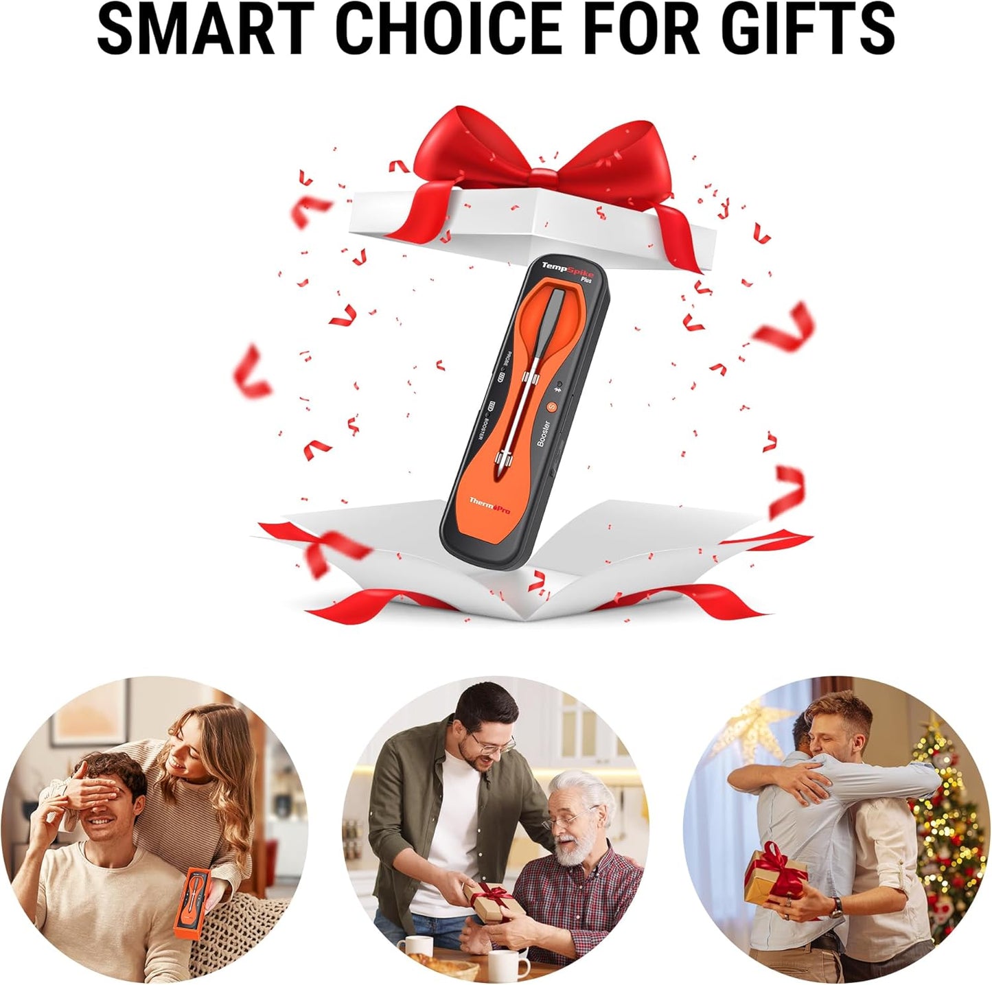 ThermoPro TempSpike Plus 600FT Wireless Meat Thermometer with Upgraded Ultra-Thin Probe, Bluetooth Meat Thermometer Wireless for Outside Grill, Smoker Thermometer for BBQ Oven Rotisserie Sous Vide