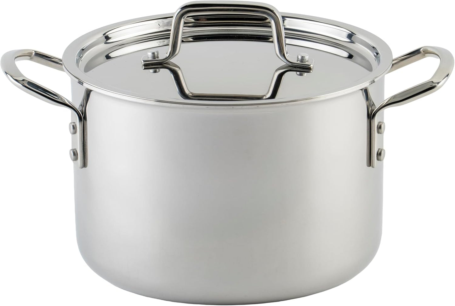 WINCO Tri-Ply Stock Pot, 6-quart-qt-6qt, Silver