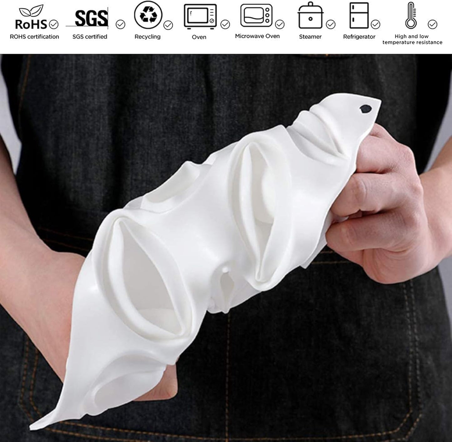 OCPO KITCHEN 3D Sphere Silicone Mold for Baking Mousse Cake Candy Pastry Chocolate Truffle Jelly Cookie Pudding, Ball Shape (8-Cavity)