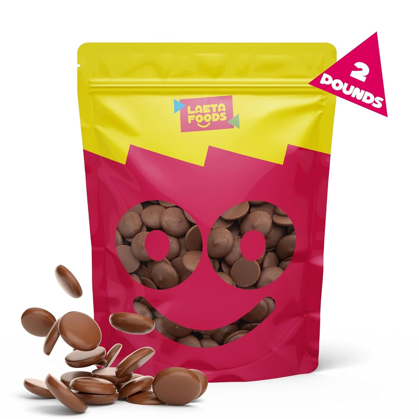 Merckens Milk Chocolate Melting Wafers | 2 Lb Bag | Bulk Baking Candy | Smooth Creamy Coating Discs for Dipping, Molding, Drizzling & Dessert Crafting