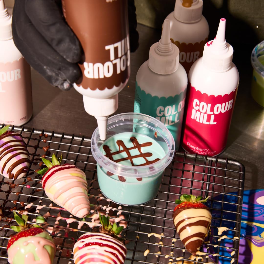 Colour Mill Chocolate Drip Easy-Melt Drizzle for Desserts, 125 Grams Chocolate