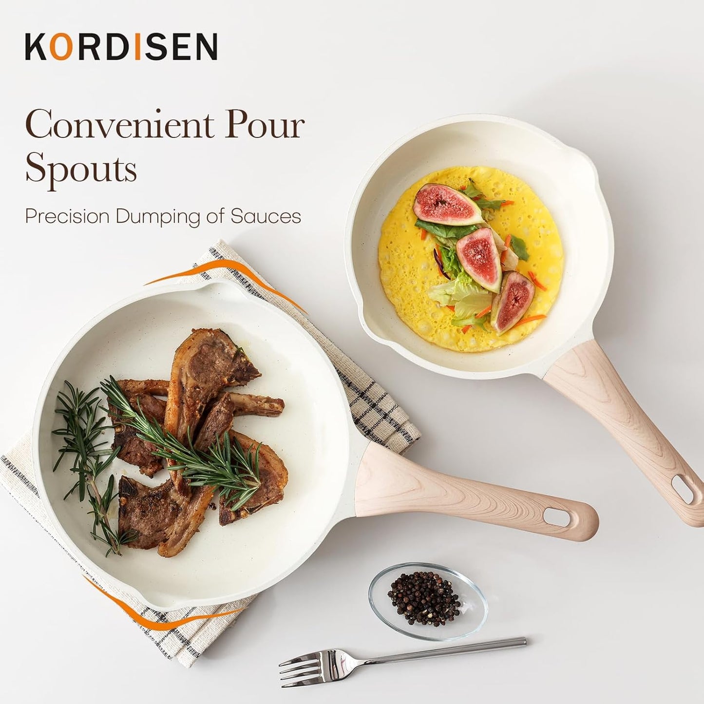 Ceramic Non Stick Frying Pans Skillet, 9.5 Inch Ceramic Frying Pan Nonstick for Cooking Non Toxic, Healthy Induction Cookware, Heat Resistant Handle, PFOA & PFAS Free