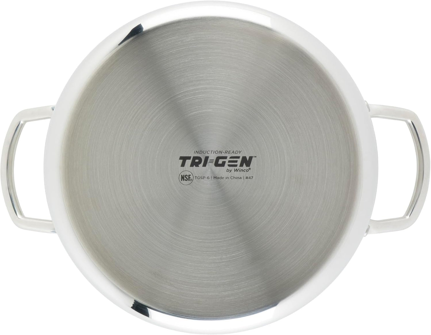 WINCO Tri-Ply Stock Pot, 6-quart-qt-6qt, Silver